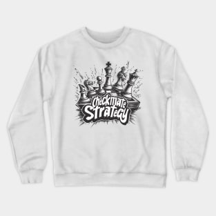 Checkmate Strategy Dynamic Chess Board Illustration Crewneck Sweatshirt